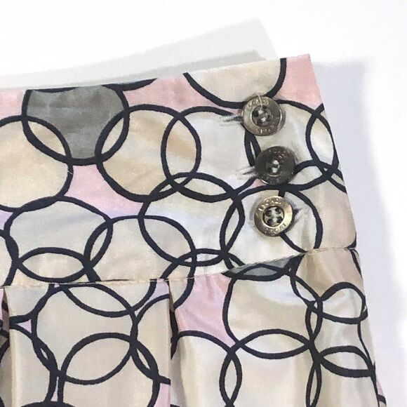 Escada Silk Pleated Geometric Skirt Pink Gray Sz 8 - Picture 2 of 10